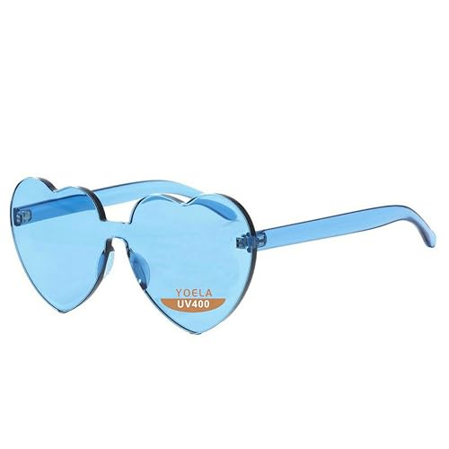 OLIN Heart Thick Oversized Rimless Sunglasses One Piece Eyewear Colored Sunglasses for Women