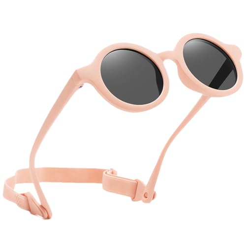Gafas de Sol Bebe 1 año de Silicona Rosa Gafas de Sol Beb Para Niñosgafas Sols Niñocó Modas Gafass de Sol con Protección UV Para Los Ojos Montura Ajustable Adecuado tanto para Bebés Niños como Niñas