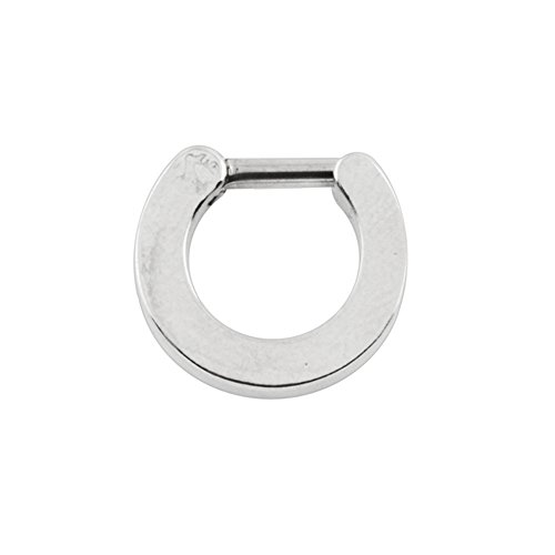 AtoZ Piercing Plain Flat Hoop Style 316L Surgical Steel 16 Gauge (1.2MM) Clicker Septum Nose Ring