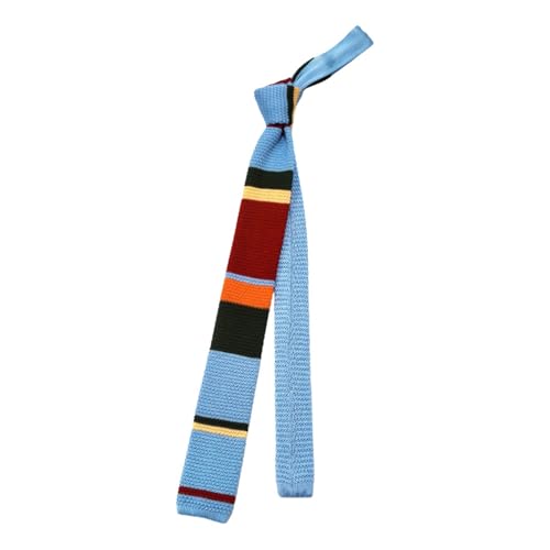 Vdaxvme Corbata de punto con patrón de rayas coloridas, deportiva, informal, estrecha, para negocios y uso casual, fibra de poliéster