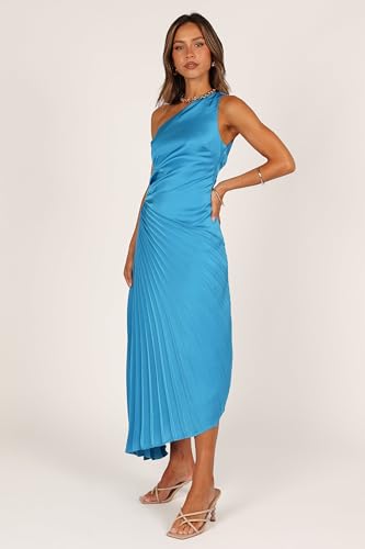 Petal & Pup Women's Flin Pleated One Shoulder Midi Dress4