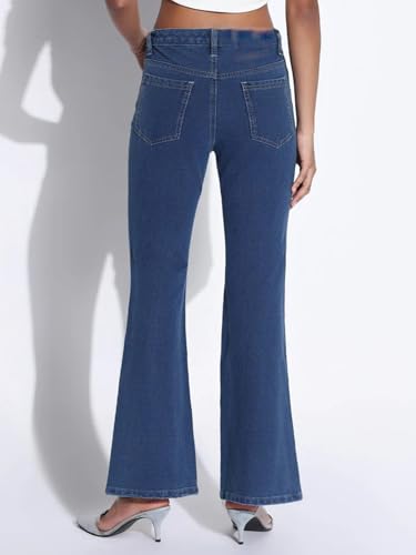 Image of ADBUCKS Women's Wide Leg Fit Mid Rise Bootcut Jeans Bell Bottom Jeans II Wide Leg