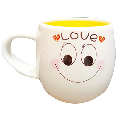 Image of Occasion White Emoji Smily Happy Ceramic Milk /Coffee /Tea /Juice Mug -250ML (Set of All 6 Emoji Mugs)
