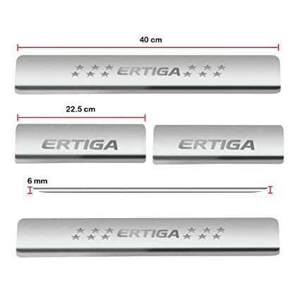 Image of Door Sill /Foot Step Stainless Steel Plates with Maruti Suzuki Ertiga 2010-17 (Set of 4 Pcs)