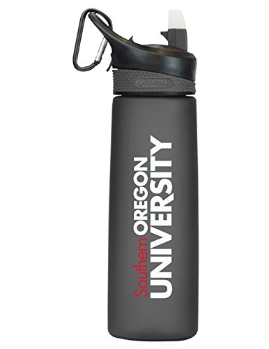 The Fanatic Group Southern Oregon University Tritan Plastic Frosted Sport Bottle, Design-1 - Black