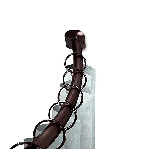 Rod Desyne 1 inch Curved Shower 41'-72'-Bronze Single Curtain Rod Set