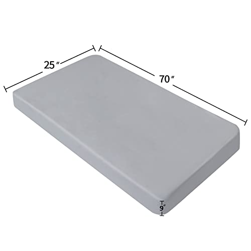Cot Sheets 25" x 70", Cot Size Mattress Sheet Fit for Coleman ComfortSmart Camping Cot, Super Soft and Breathable Microfiber Cover, Bottom Sheet, Gray