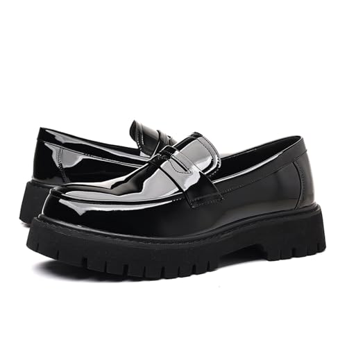 Men's Classic Round Toe Lug Sole Business Casual Formal Work Shoes Mens Dress Shoes