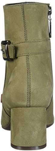 Marc Joseph New York Women's Genuine Leather Block Heel With Buckle Detail Madison Bootie, Olive Nubuck, 7.5 M US | Image 2