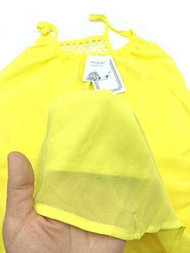 Image of Women's Chiffon Summer Casual Sundress Spaghetti Strap Tank Beach Dresses Bathing Suit Coverup