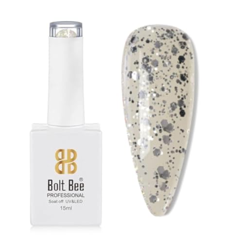 Image of Bolt Bee Dotting Glitter Color Gel Nail Polish Soak Off UV Gel DIY at Home Manicure Salon Nail Art (81, 15ml)