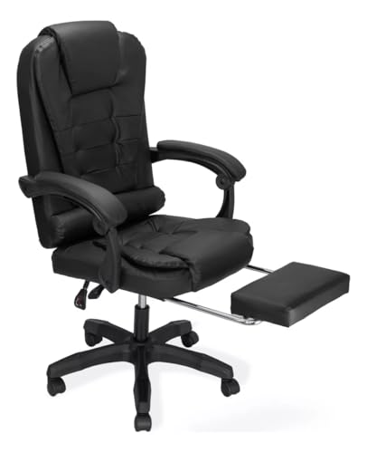 Recopilación de Silla Empresarial de esta semana. 48 CUORY Silla Oficina Silla Gamer Ejecutiva Ergonómica Escritorio Giratorio con Reposapies Ajustable | Soporte Lumbar y Alto Respaldo | Negro