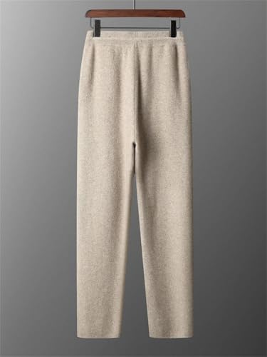 Men's Winter Wool Pants Thick Smart Casual Knit Elastic Waist Warm ComfortableTrousers2