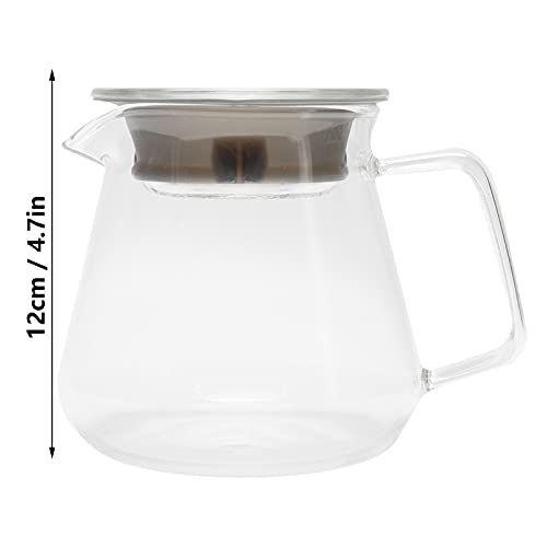 Cafetera de Vidrio Resistente Al Calor de 300ml/500ml, Tetera Transparente con Asa para el Hogar, Oficina, Cafetería… - Imagen 6