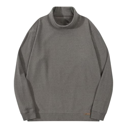 Akklian Men’s Casual Cotton Mock Turtleneck Pullover Sweaters Long Sleeve Knit Super-Soft Sweater Classic Solid Undershirt