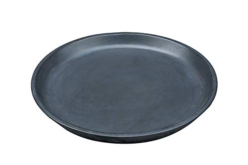 Vogeltränke/Teller/Untersetzer für Pflanzgefäße Blumentöpfe Blau Weiß Anthrazit glasiert aus Steinzeug 24cm - 42cm -frostfest- (24cm, Anthrazit)