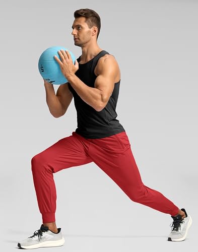 Image of Pudolla Men's Lightweight Jogger with Pockets 4-Way Stretch Sweatpants Workout Runing Athletic Track Pants