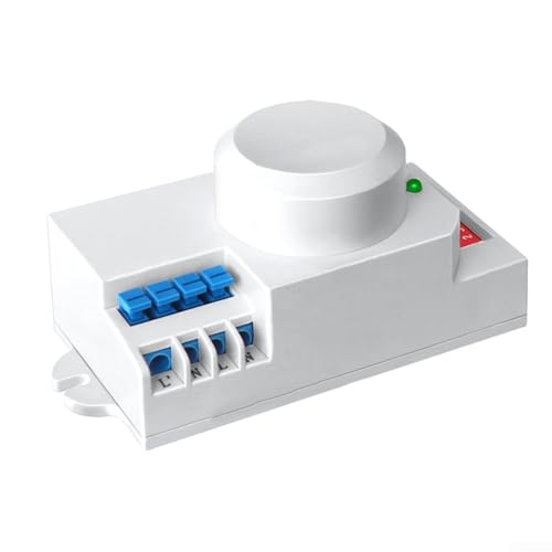 Shophubio Smart - Interruttore a induzione da 220 V, 5,8 G, con ritardo regolabile e rilevamento a 360°, sensore di movimento a microonde per controllo dell'illuminazione, alta sensibilità termica