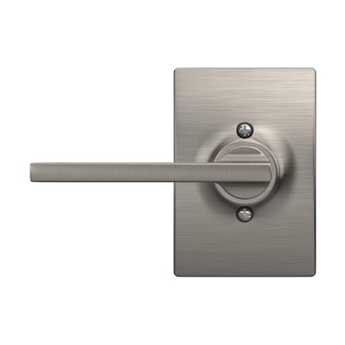 Image of Schlage F170 LAT 619 CEN Latitude Door Lever with Century Trim, One Sided Non-Turning Dummy Door Handle, Satin Nickel