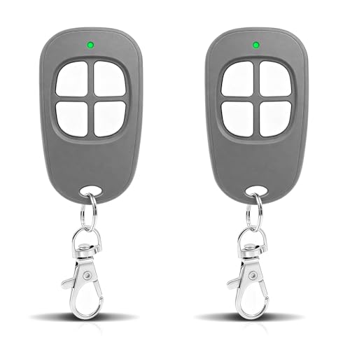 2 x SCS Sentinel Mando a distancia de 4 canales 433,92 MHz para puerta y garaje, mando a distancia Sentinel compatible con AAM0085, seguro, duradero y fácil de programar, color gris
