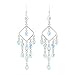22.00ctw, Genuine Rainbow Moonstone & 925 Silver Plated Dangle Earrings Made By Sterling Silver Jewelry