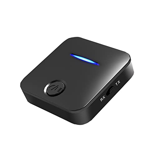 DIFCUL Receptor Transmisor Bluetooth 5.0,Receptor Inalámbrico 2 en 1 Audio HD de Baja Latencia con Salida Audio 3,5 mm RCA Audio para TV Altavoz Estéreo Portátil Auriculares Cascos Cover