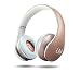 Produktbild Louise&Mann Bluetooth Kopfhörer, Over Ear Kabellose Kopfhörer, Hi-Fi Stereo, Faltbar, mit Mikrofon, FM Radio, Micro SD slot kompatibel mit iOS, Android, PC, Laptop, Tablet (Rose Gold)