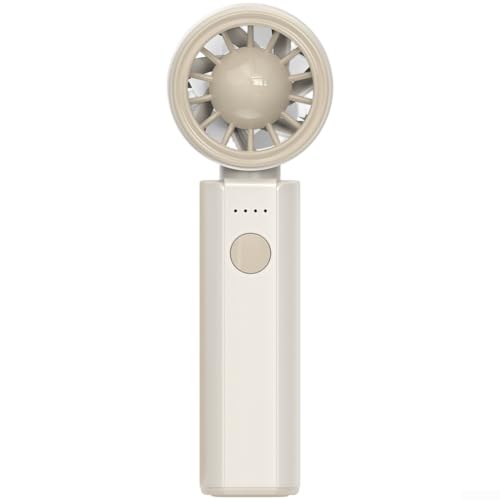 Ventilador de mano alto, tipo C para mini ventilador de refrigeración, color blanco roto de 4 a 2000 mAh, ventilador personal portátil para viajes, oficina, uso al aire libre (blanquecino)