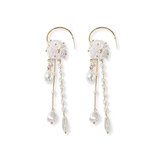 NA Drop Earrings Women Teardrop-Shaped Imitation Pearl Pendant Long Tassel Earrings Women Jewellery