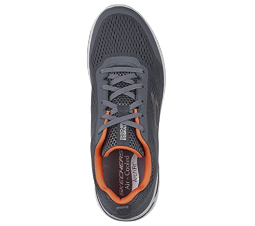 Skechers Men's Gowalk Arch Fit-Athletic Workout Walking Shoe With Air Cooled Foam Sneaker, Charcoal/Orange, 9.5 #TOP4