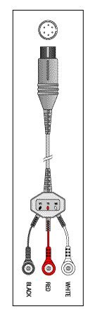 Patient Cable-3 Lead Fixed Snap - Equipment End: 6-PIN; Jumper E to B KCB008