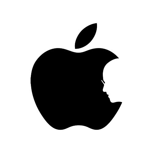 Image of Gadgets Wrap Wall Decals 29CM Wall Stickers Black Color - (Apple Steve Jobs Logo)