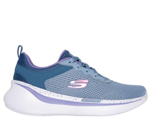 Skechers Vapor Plus Stoked - Zapatillas con cordones para mujer con entresuela de espuma de vapor y malla diseñada, pizarra, 38.5 EU