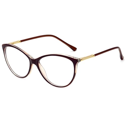 MEETSUN Blue Light Blocking Glasses for Computer Gaming Reading Women Nerd Eyeglasses Frame-Clear Lens Anti Blue Ray Hev Brown