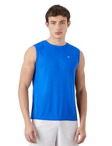 Image of Amazon Brand - Symbol Men's Polyester Color Block Active Regular Fit Sports | Round Neck | Sleeveless T-Shirt