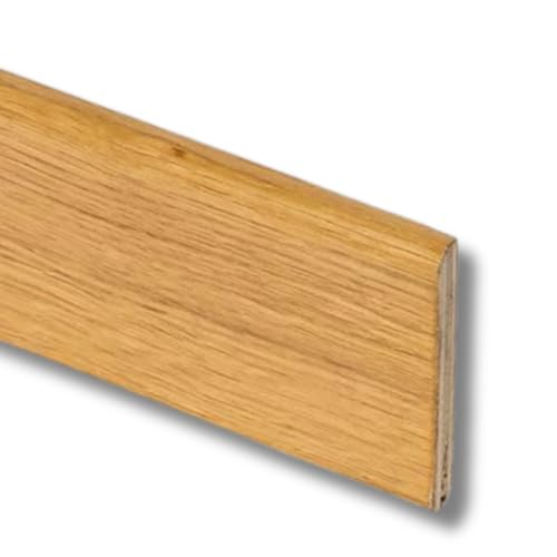 TWE Tucci Wood Essence Battiscopa Legno Verniciato Naturale Rovere Moderno per Interni Made in Italy Resistente a Lavaggi al 100% Confezione x1 (10x70x2400) mm