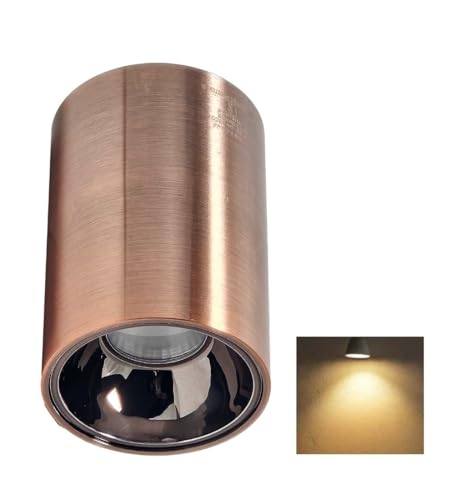 Image of Mufasa 6 Watts Rose Gold Finish LED Round Surface Light Cylindrical Shape Indoor Ceiling Mounted Spot Light Down Light Aluminum Body (Warm White)