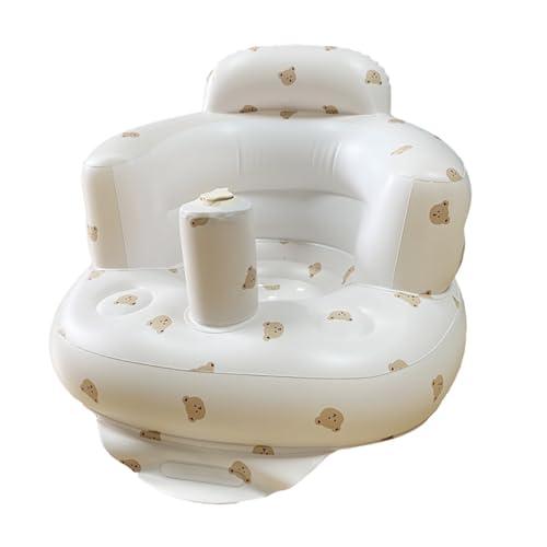 Image of Inflatable Baby Seat, Baby Floor Seats for Babies 3-36 Months, Sit Up Chair with Built-in Air Pump, Portable Infants Back Support Seater, Sit Me Up Seat for Home, Travel (Bear, M)