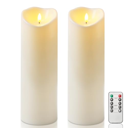 Homemory 4"x12" Outdoor Waterproof Flameless Candles with Timers ...