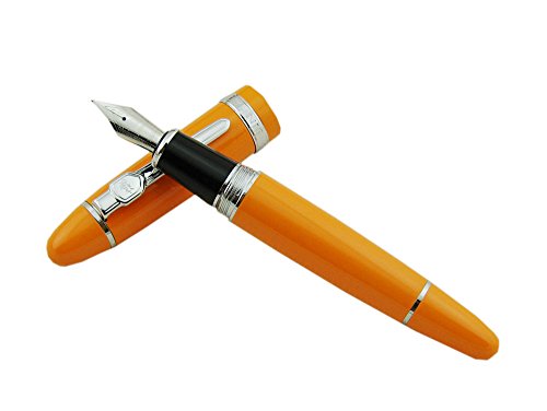Lanxivi 159 ORANGE FP PEN POUCH Jinhao 159 Fountain Pen Orange Color Silver Trim Big Heavy thumb #3