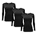 M&M Scrubs Long Sleeve T-Shirt Under Scrub Top-Super Soft and Stretchy, Multi Pack of 3 (3 Pack Black, Small)