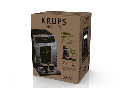 Machine cappuccino et expresso automatique KRUPS Evidence Eco-Design, goût exceptionnel, Quattro Force, boissons à base de lait grâce au système One-Touch, 8boissons préréglées, EA897A