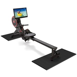 Double Mat Compatible Rowing Machine, Treadmill Mat,Exercise Bike Mats for Home Gym Workout, Waterproof Non-Slip Exercise Equipment Mat Floor Protector for Indoor Cycles (30″ L x 12″ W)