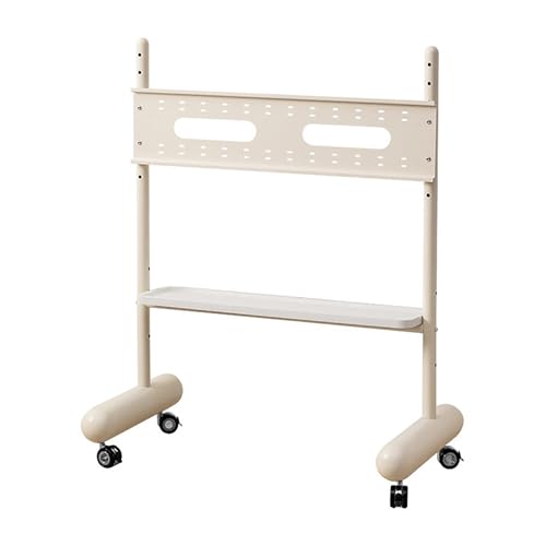 CURBX Soporte De TV Móvil con Ruedas, Soporte De TV Móvil Portátil, Soporte De TV con Ruedas, TV De Piso Ajustable, Soporte De TV Portátil For Exteriores, Hogar, Oficina(White,120cm)