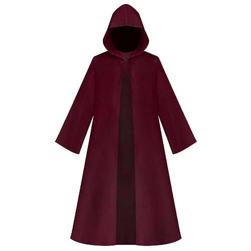 Runhomal - Capa com capuz para homem, fantasia de Star Wars Halloween, vestido com capuz, fantasia de cavalheiro medieval, cosplay carnaval, fantasia S-XXL, Na Borgonha, Médio