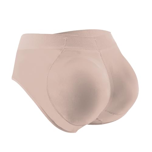 akwuiopt Ropa interior desmontable de color liso para mujer, con almohadilla de cadera de melocotón, para moldear la cadera, ropa interior para mujer, caqui, XL