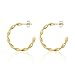 Twisted Creoles Gold for Ladies I Pendientes de oro con baño de oro de 18 quilates I Creoles de oro de acero inoxidable (Oro)