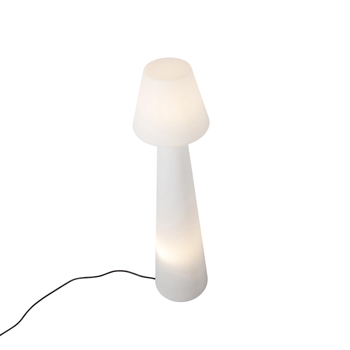 Qazqa Modern außen Stehleuchte, Stehlampe für den Garten - Katrijn - Weiß, max. 23W, Geeignet für LED, 110cm, IP44, Rund, 2-flammig