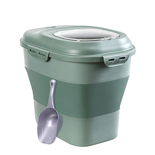 Cqddmls Foldable Dog Food Storage Container, Bin For 30Lb Pet Food Cat Food Fish Food Bird Seed With Food Scoop Lid Large Airtight Plastic Containers, 50 Pound Rice Kitchen Storage Holder #TOP26