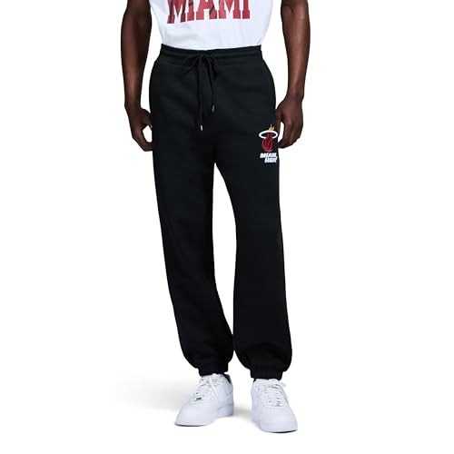 Game 7 x NBA Officially Licensed Mens Casual Jogger Fleece Sweatpants with Pockets Miami Heat XL Black